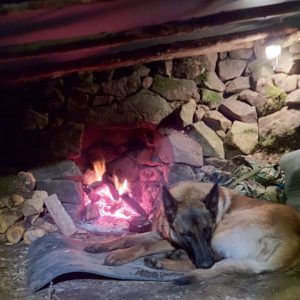 Survival Skills - Overnight Bushcraft Winter Camping in my Stone Shelter, Campfire Cooking, Diy