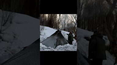 Snowy Lake Camping – 2 Days in a Heated Tent with My Dog