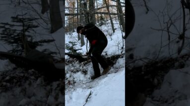 Solo Bushcraft in Deep Snow: Winter Forest Camping #bushcraft #camping #survival