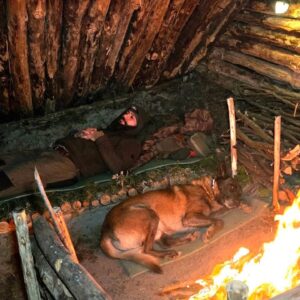 48 Hours in My Primitive Forest Shelter With My Dog | Wild Boars Came at Night